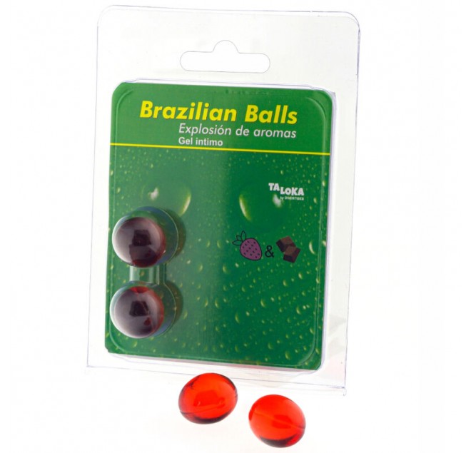 TALOKA - 2 PALLINE BRASILIANI GEL INTIMO FRAGOLA E CIOCCOLATO