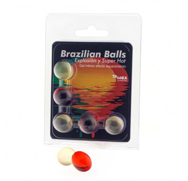 TALOKA - 5 PALLINE BRASILIANI GEL EMOZIONANTE EFFETTO SUPER CALDO