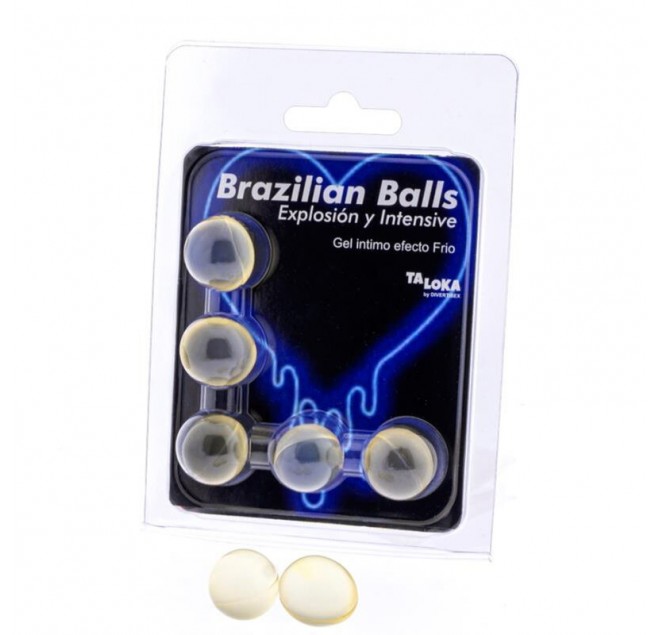 TALOKA - 5 PALLINE BRASILIANI GEL EMOZIONANTE EFFETTO FREDDO E VIBRAZIONE