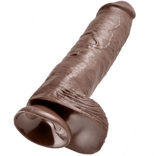 KING COCK 11" PENE REALISTICO MARRON 28 CM