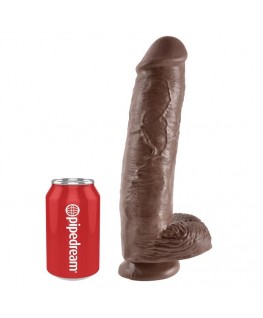 KING COCK 11" PENE REALISTICO MARRON 28 CM