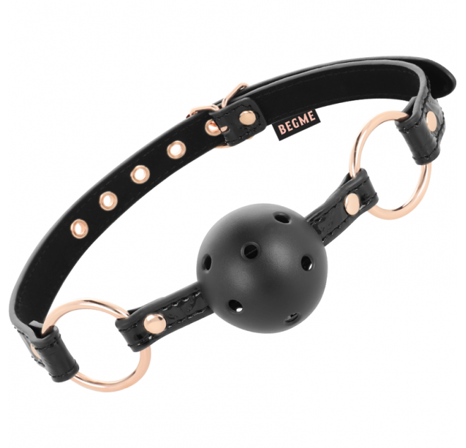 BEGME BLACK EDITION BALL GAG VEGAN IN PELLE