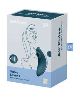 SATISFYER VULVA LOVER 1 STIMOLATORE DI IMPULSI D''ARIA E VIBRATORE - BLU