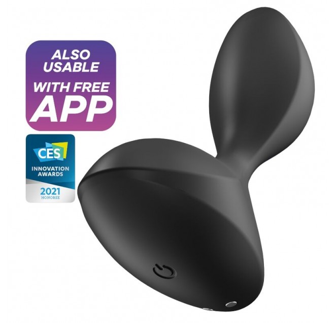 SATISFYER SWEET SEAL VIBRATING PLUG APP - BLACK