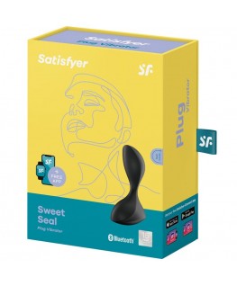 SATISFYER SWEET SEAL VIBRATING PLUG APP - BLACK