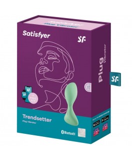 SATISFYER TRENDSETTER VIBRATING PLUG APP - GREEN