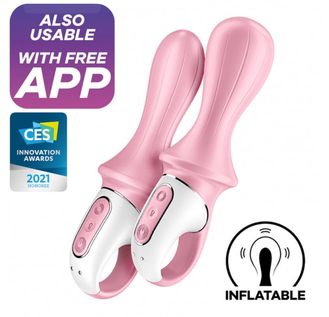 SATISFYER AIR PUMP BOOTY 5+ VIBRATORE ANALE GONFIABILE - ROSA