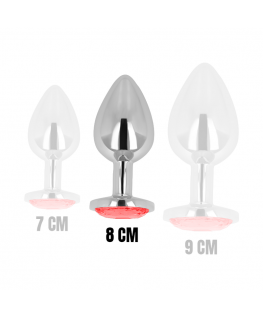 OHMAMA ANAL PLUG METAL RED 8 CM