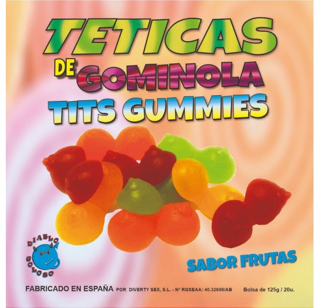 DIABLO GOLOSO - SCATOLA DI GLOSSY TITS GUSTO FRUTTA 6 COLORI E GUSTI MADE IS SPAIN /es/pt/en/fr/it/