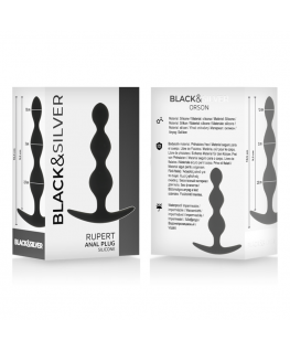 BLACK&SILVER - RUPERT ANAL BEADS 10 CM