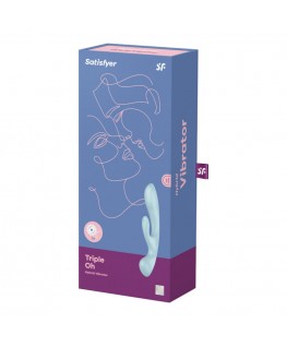 SATISFYER TRIPLE OH VIBRAZIONE IBRIDA - BLU