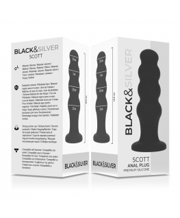 BLACK&SILVER - SCOTT ANAL PLUG PREMIUM SILICONE BLACK