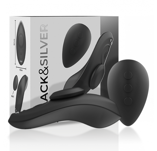 BLACK&SILVER - PRESTON VIBRATING PANTIE SILICONE RECHARGEABLE BLACK