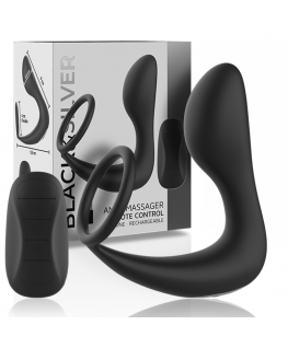 BLACK&SILVER - ANAL MASSAGER REMOTE CONTROL SILICONE RECHARGEABLE BLACK