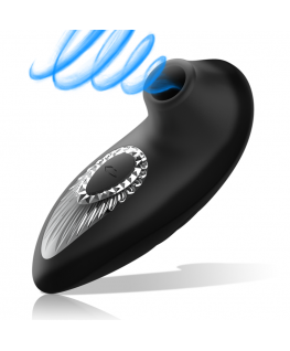 BLACK&SILVER - DRAKE DELUXE SUCKING VIBE SILICONE RECHARGEABLE BLACK