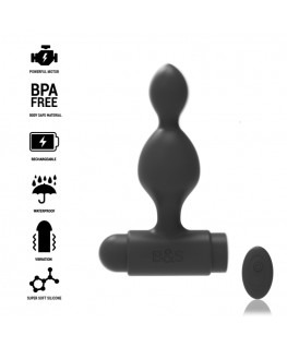 BLACK&SILVER - TUCKER PETIT ANAL PLUG SILICONE REMOTE CONTROL