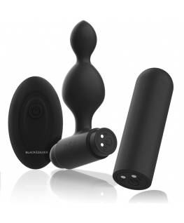 BLACK&SILVER - TUCKER PETIT ANAL PLUG SILICONE REMOTE CONTROL