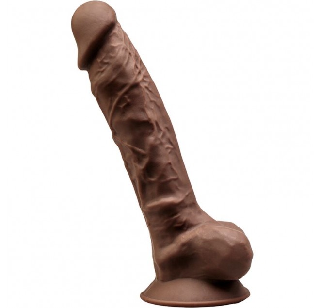 SILEXD - MODELLO 1 PENE REALISTICO PREMIUM SILEXPAN SILICONE MARRONE 23 CM