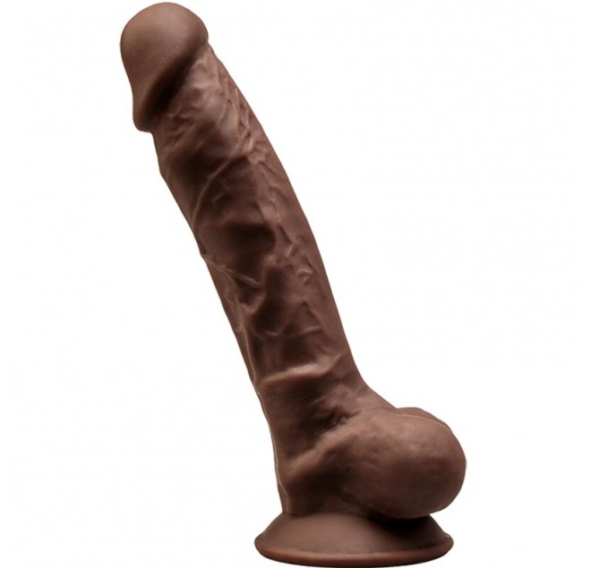 SILEXD - MODELLO 1 PENE REALISTICO PREMIUM SILEXPAN SILICONE MARRONE 17,5 CM