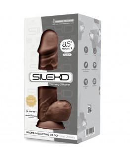 SILEXD - MODELLO 1 PENE REALISTICO PREMIUM SILEXPAN SILICONE MARRONE 21,5 CM