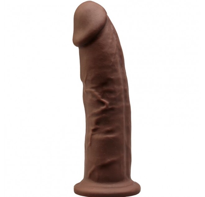 SILEXD - MODELLO 2 PENE REALISTICO PREMIUM SILEXPAN SILICONE MARRONE 23 CM