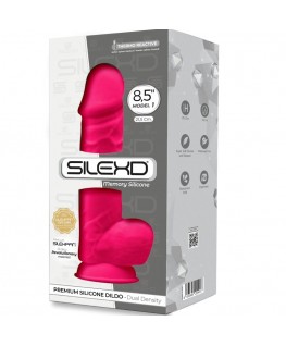 SILEXD - MODELLO 2 PENE REALISTICO PREMIUM SILEXPAN SILICONE FUCSIA 23 CM