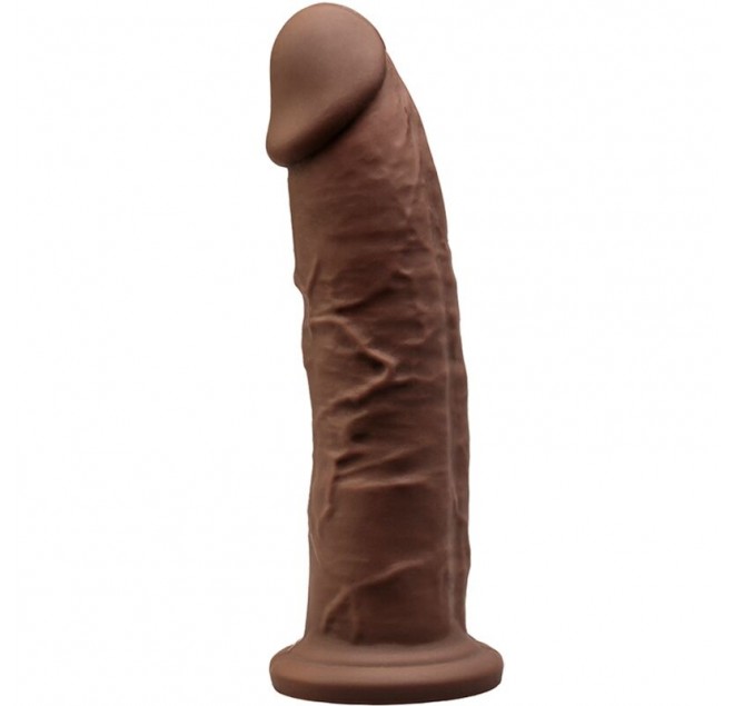 SILEXD - MODELLO 2 PENE REALISTICO PREMIUM SILEXPAN SILICONE MARRONE 19 CM