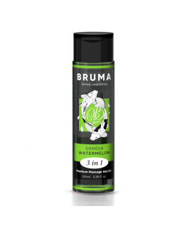 BRUMA - OLIO DA MASSAGGIO PREMIUM EFFETTO CALORE SAPORE ANGURIA 3 IN 1 - 100 ML