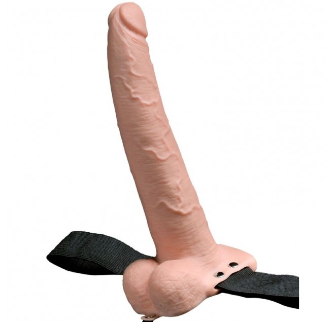 FETISH FANTASY SERIES - IMBRACATURA REGOLABILE PENE REALISTICO CON SFERE RICARICABILI E VIBRATORE 23 CM