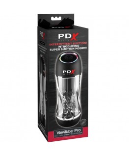 PDX ELITE - MASTURBATORE VIBRATORE TRASPARENTE STROKER VIEWTUBE PRO