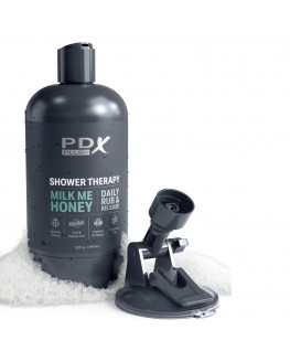 PDX PLUS - MASTURBATORE STROKER DAL DESIGN DISCRETO CON FLACONE SHAMPOO MILK ME HONEY