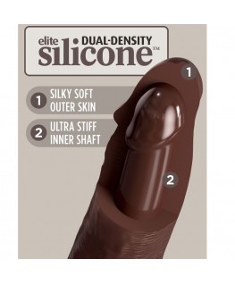 KING COCK ELITE - DILDO REALISTICO IN SILICONE 17,8 CM MARRONE