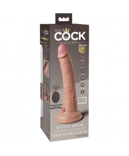 KING COCK ELITE - VIBRATORE REALISTICO E DILDO IN SILICONE TELECOMANDO 17,8 CM