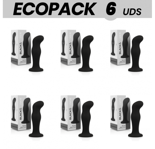 ECOPACK 6 UNITÀ - BLACK&SILVER SEAN ANAL PLUG PREMIUM SILICONE NERO ECOPACK 6 UNITÀ - BLACK&SILVER SEAN ANAL PLUG PREMIUM SILICONE NERO