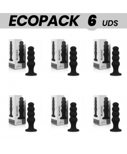 ECOPACK 6 UNITÀ - BLACK&SILVER SCOTT ANAL PLUG PREMIUM SILICONE NERO