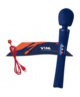 FUN FACTORY - BACCHETTA VIM IN SILICONE RICARICABILE VIBRANTE PESATA RUMBLE BLU MEZZANOTTE