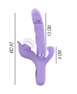 INTENSE - VIBRATORE MULTIFUNZIONE RICARICABILE BILLIE ASPIRANTE E PULSANTE VIOLA