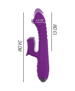 INTENSE - VIBRATORE MULTIFUNZIONE RICARICABILE IGGY UP & DOWN CON STIMOLATORE CLITORALE VIOLA