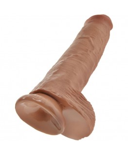 KING COCK - PENE REALISTICO CON SFERE 22,6 CM CARAMEL