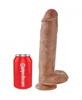 KING COCK - PENE REALISTICO CON SFERE 22,6 CM CARAMEL