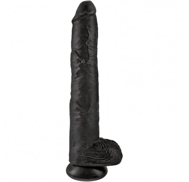 KING COCK - PENE REALISTICO CON SFERE 30,5 CM NERO