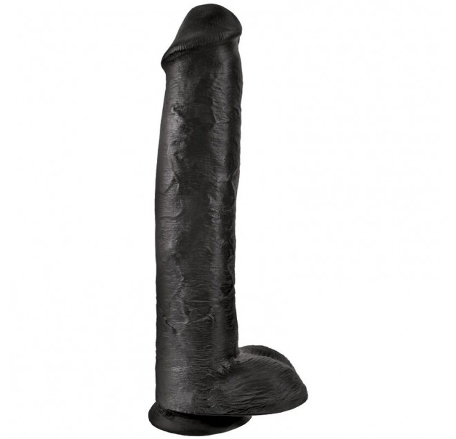 KING COCK - PENE REALISTICO CON SFERE 34,2 CM NERO