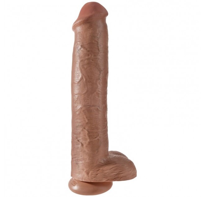 KING COCK - PENE REALISTICO CON SFERE 34,2 CM CARAMEL