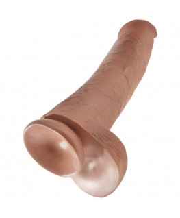 KING COCK - PENE REALISTICO CON SFERE 34,2 CM CARAMEL