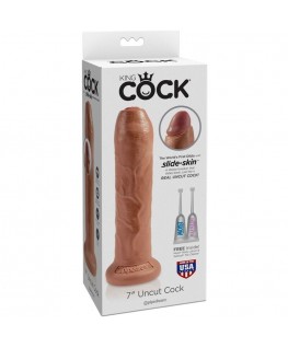 KING COCK - PENE REALISTICO NON TAGLIATO 17,8 CM CARAMELLO