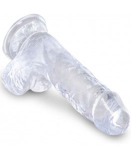 KING COCK CLEAR - PENE REALISTICO CON SFERE 10,1 CM TRASPARENTE