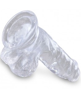 KING COCK CLEAR - PENE REALISTICO CON SFERE 10,1 CM TRASPARENTE