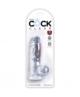 KING COCK CLEAR - PENE REALISTICO CON SFERE 10,1 CM TRASPARENTE