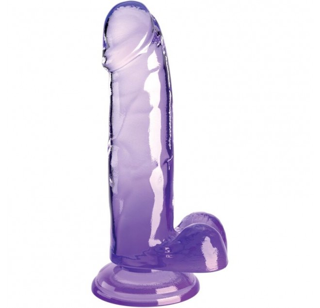 KING COCK CLEAR - PENE REALISTICO CON SFERE 15,2 CM VIOLA