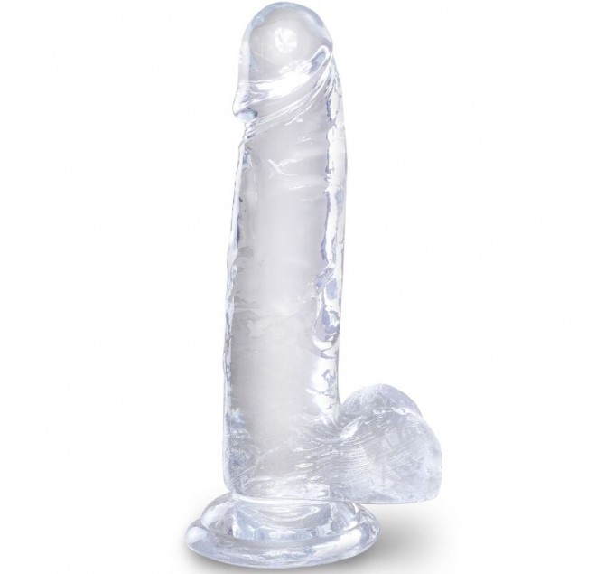 KING COCK CLEAR - PENE REALISTICO CON SFERE 15,2 CM TRASPARENTE